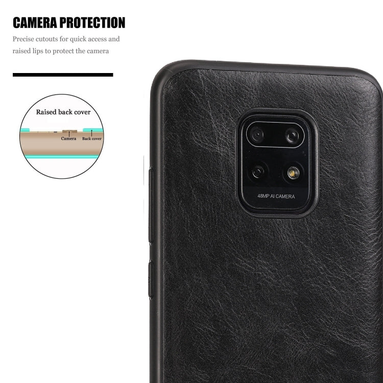 For Xiaomi Redmi 10X Pro Crazy Horse Textured Calfskin PU+PC+TPU Case