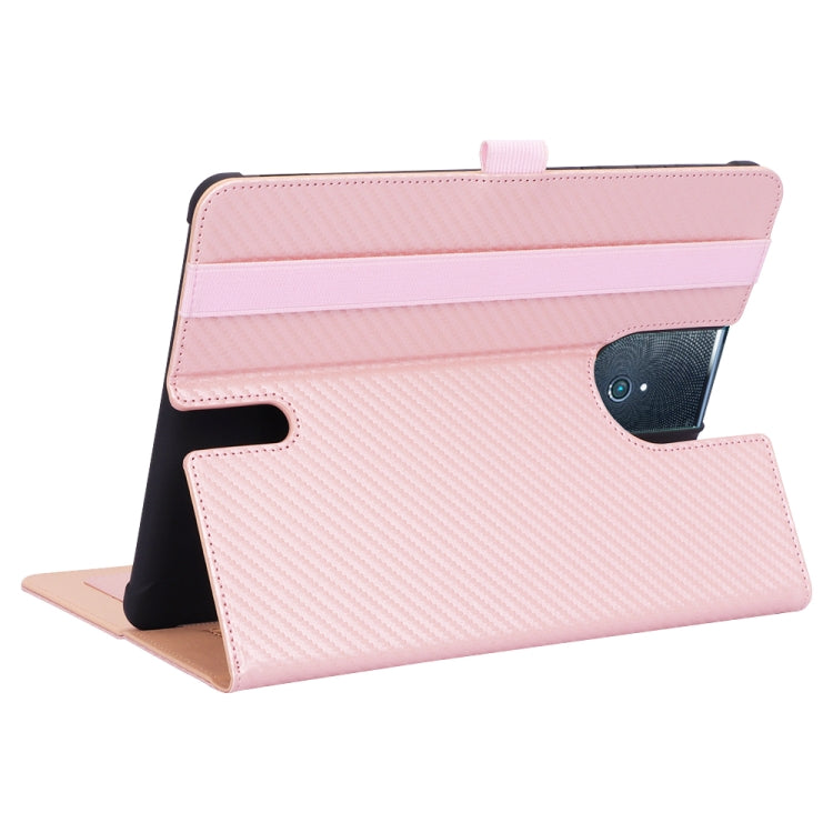 For BBK S5 Pro 11 inch (2020) Carbon Fiber Texture Horizontal Flip Leather Case with Holder & Card Slot & Hand Strap