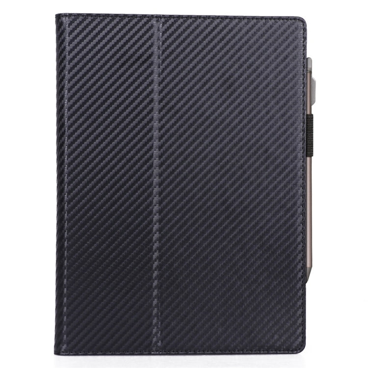 For Sony DPT-CP1 10.3 inch (2018) Carbon Fiber Texture PU Horizontal Flip Leather Case with Holder & Pen Slot & Hand Strap