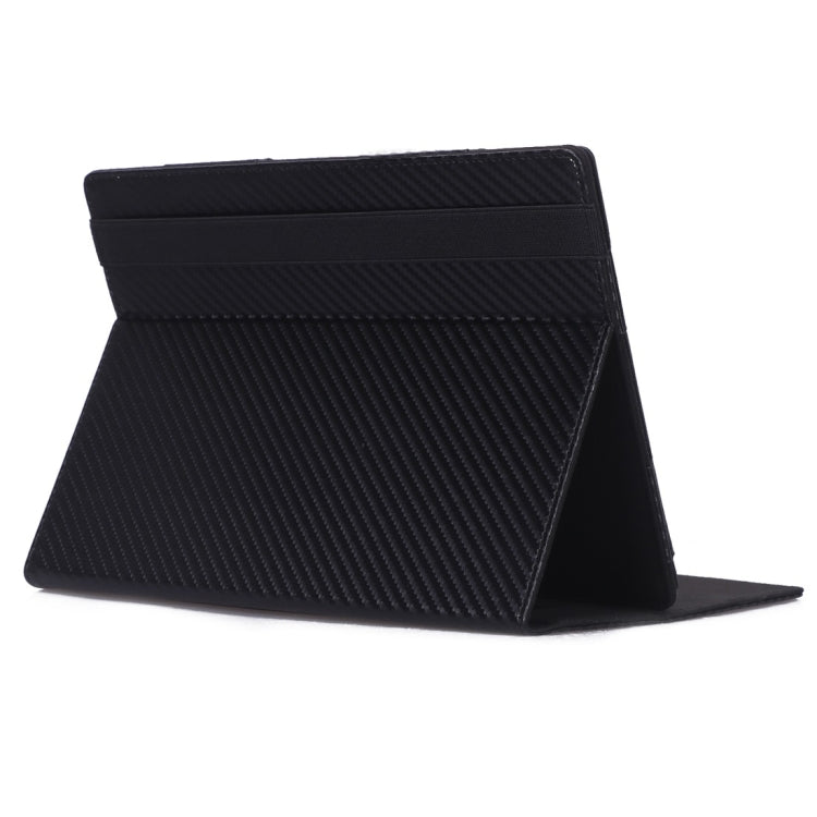 For Sony DPT-CP1 10.3 inch (2018) Carbon Fiber Texture PU Horizontal Flip Leather Case with Holder & Pen Slot & Hand Strap