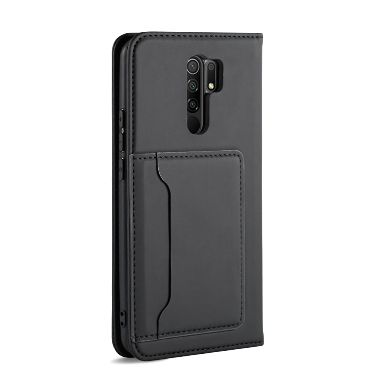 For Xiaomi Redmi 9 Strong Magnetism Shockproof Horizontal Flip Liquid Feel Leather Case with Holder & Card Slots & Wallet