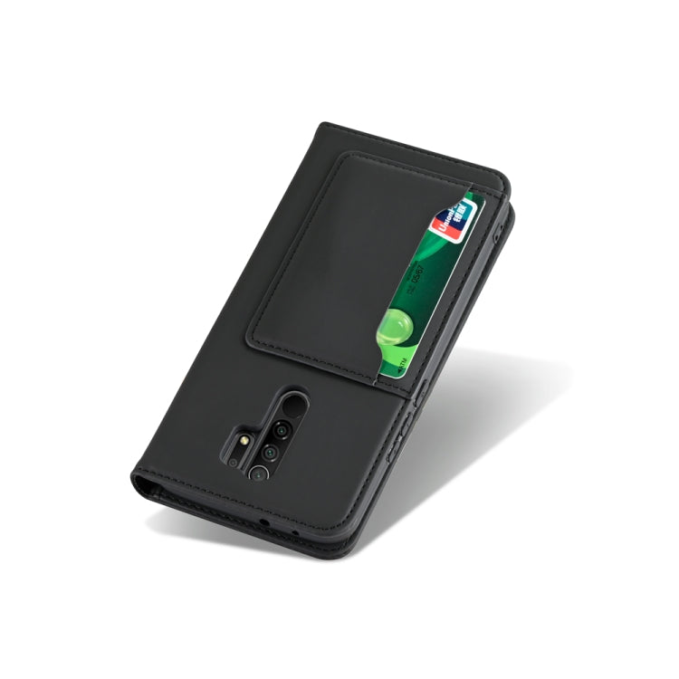 For Xiaomi Redmi 9 Strong Magnetism Shockproof Horizontal Flip Liquid Feel Leather Case with Holder & Card Slots & Wallet