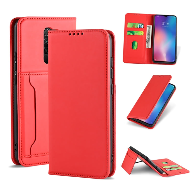 For Xiaomi Redmi 9 Strong Magnetism Shockproof Horizontal Flip Liquid Feel Leather Case with Holder & Card Slots & Wallet