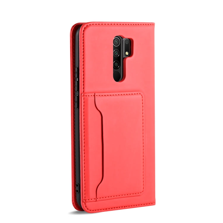 For Xiaomi Redmi 9 Strong Magnetism Shockproof Horizontal Flip Liquid Feel Leather Case with Holder & Card Slots & Wallet