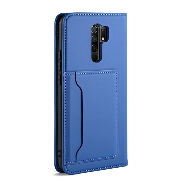 For Xiaomi Redmi 9 Strong Magnetism Shockproof Horizontal Flip Liquid Feel Leather Case with Holder & Card Slots & Wallet