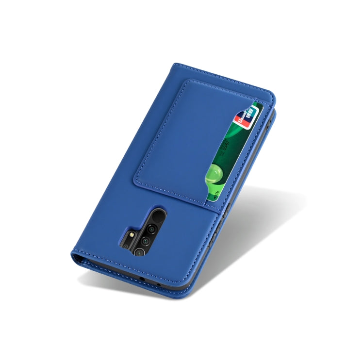 For Xiaomi Redmi 9 Strong Magnetism Shockproof Horizontal Flip Liquid Feel Leather Case with Holder & Card Slots & Wallet