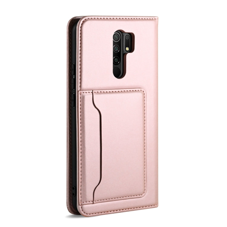 For Xiaomi Redmi 9 Strong Magnetism Shockproof Horizontal Flip Liquid Feel Leather Case with Holder & Card Slots & Wallet