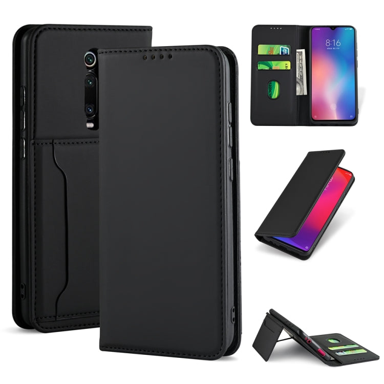 For Xiaomi Mi 9T / 9T Pro / Redmi K20 / K20 Pro Strong Magnetism Shockproof Horizontal Flip Liquid Feel Leather Case with Holder & Card Slots & Wallet