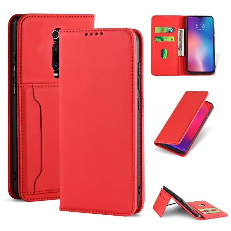 For Xiaomi Mi 9T / 9T Pro / Redmi K20 / K20 Pro Strong Magnetism Shockproof Horizontal Flip Liquid Feel Leather Case with Holder & Card Slots & Wallet