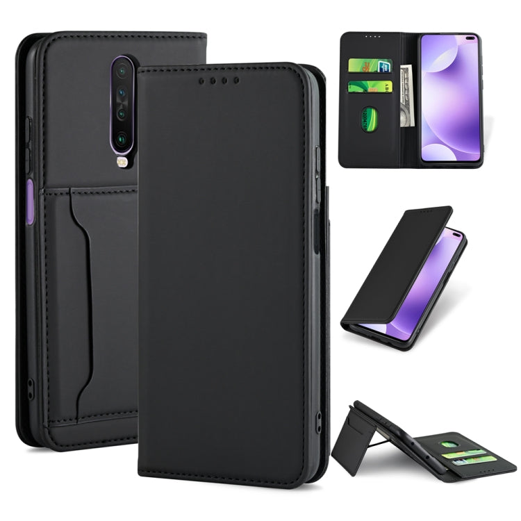 For Xiaomi Redmi K30 / K30 5G / Poco X2 Strong Magnetism Shockproof Horizontal Flip Liquid Feel Leather Case with Holder & Card Slots & Wallet