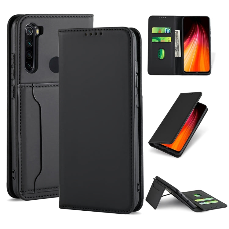 For Xiaomi Redmi Note 8 Strong Magnetism Shockproof Horizontal Flip Liquid Feel Leather Case with Holder & Card Slots & Wallet