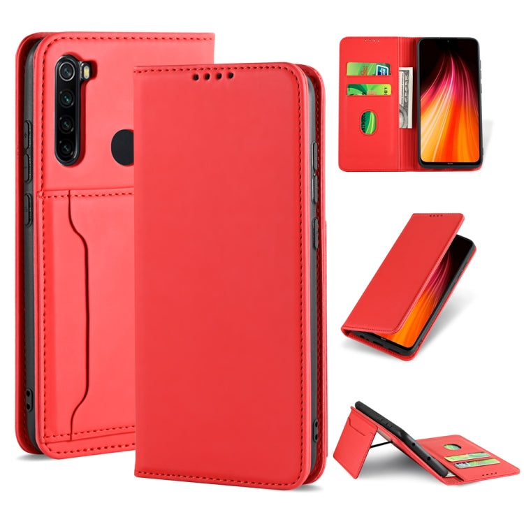 For Xiaomi Redmi Note 8 Strong Magnetism Shockproof Horizontal Flip Liquid Feel Leather Case with Holder & Card Slots & Wallet