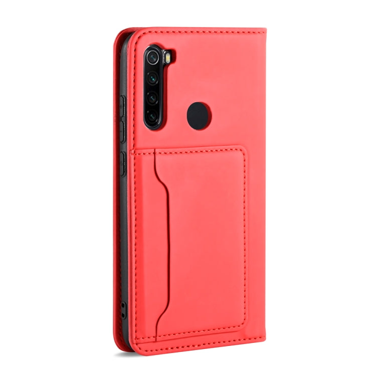 For Xiaomi Redmi Note 8 Strong Magnetism Shockproof Horizontal Flip Liquid Feel Leather Case with Holder & Card Slots & Wallet