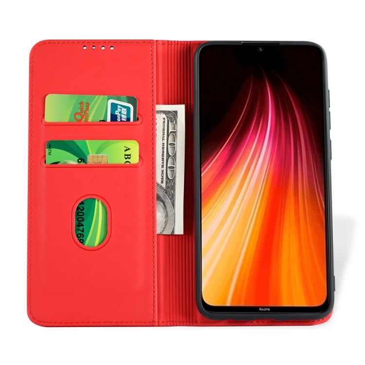 For Xiaomi Redmi Note 8 Strong Magnetism Shockproof Horizontal Flip Liquid Feel Leather Case with Holder & Card Slots & Wallet