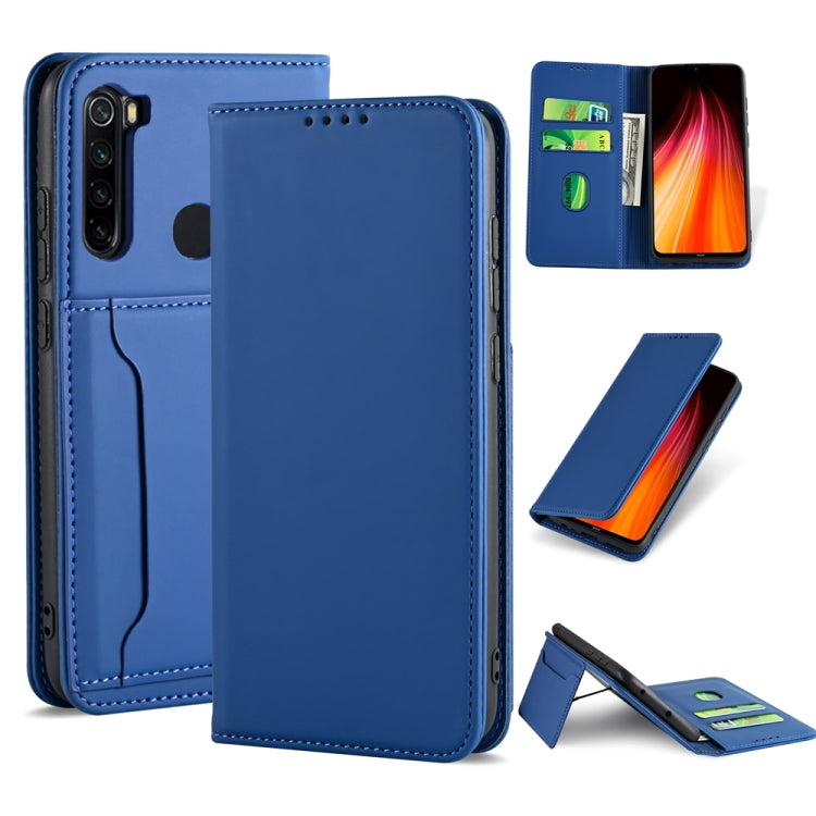 For Xiaomi Redmi Note 8 Strong Magnetism Shockproof Horizontal Flip Liquid Feel Leather Case with Holder & Card Slots & Wallet