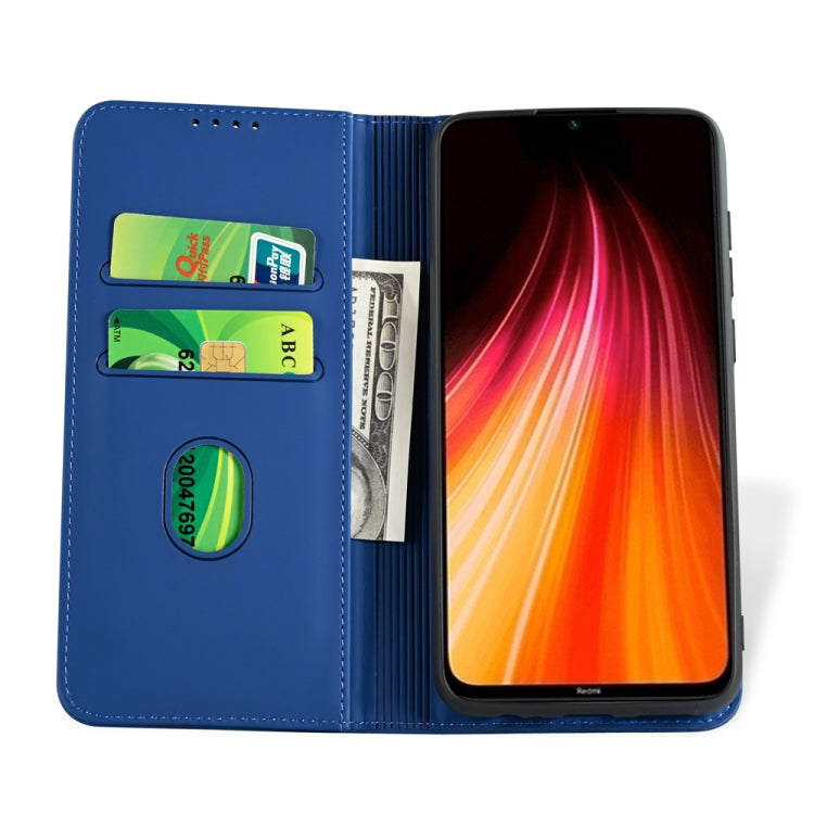 For Xiaomi Redmi Note 8 Strong Magnetism Shockproof Horizontal Flip Liquid Feel Leather Case with Holder & Card Slots & Wallet