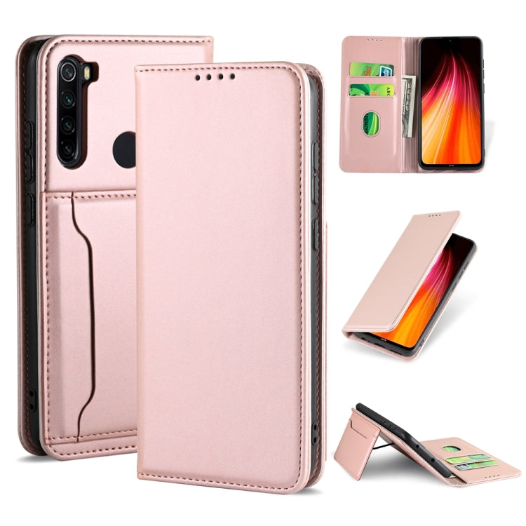 For Xiaomi Redmi Note 8 Strong Magnetism Shockproof Horizontal Flip Liquid Feel Leather Case with Holder & Card Slots & Wallet