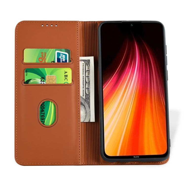 For Xiaomi Redmi Note 8 Strong Magnetism Shockproof Horizontal Flip Liquid Feel Leather Case with Holder & Card Slots & Wallet