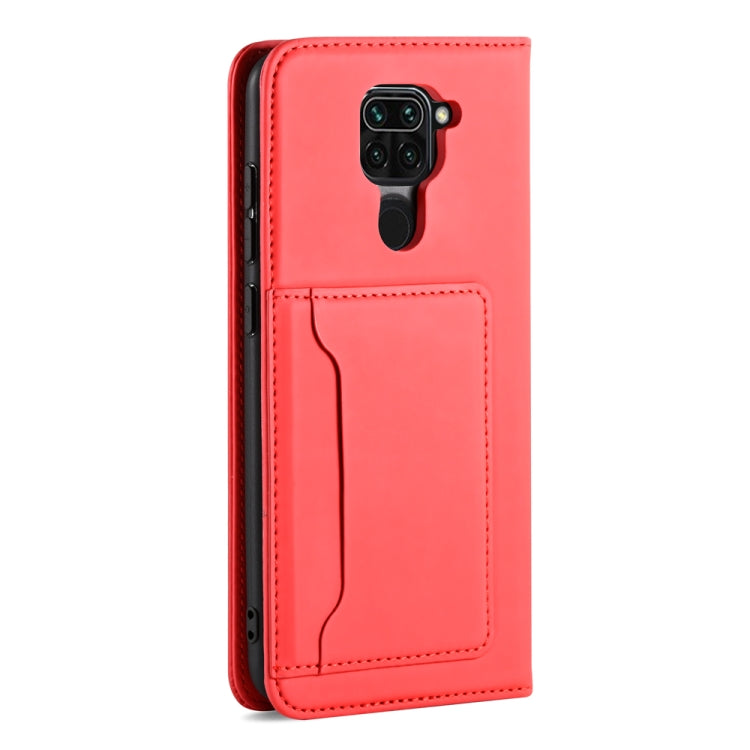 For Xiaomi Redmi Note 9 Strong Magnetism Shockproof Horizontal Flip Liquid Feel Leather Case with Holder & Card Slots & Wallet