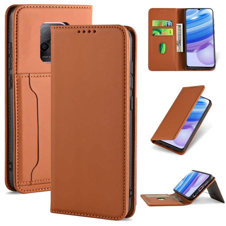 For Xiaomi Redmi 10X 5G Strong Magnetism Shockproof Horizontal Flip Liquid Feel Leather Case with Holder & Card Slots & Wallet