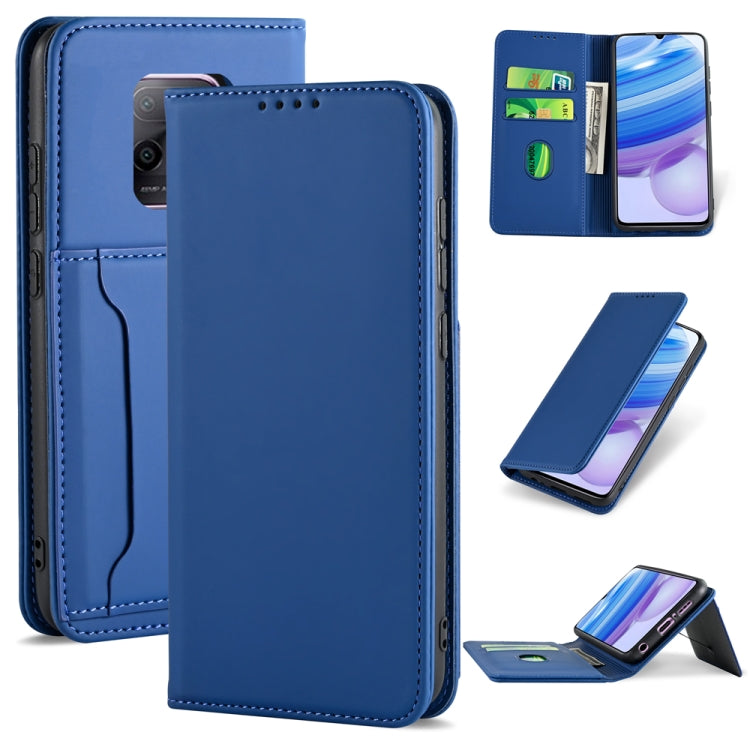 For Xiaomi Redmi 10X Pro 5G Strong Magnetism Shockproof Horizontal Flip Liquid Feel Leather Case with Holder & Card Slots & Wallet