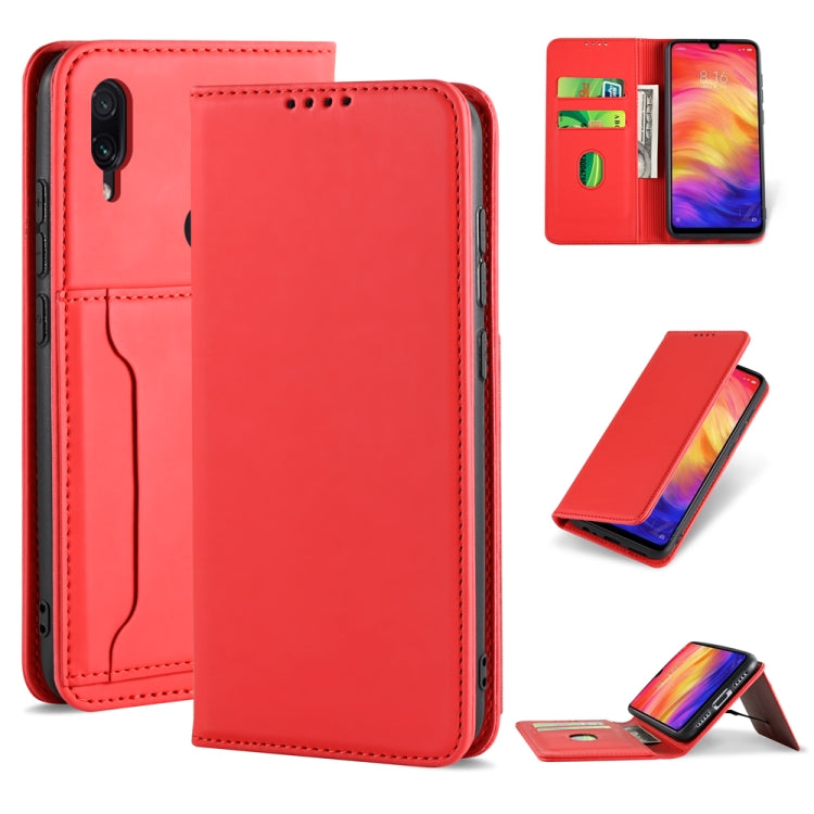 For Xiaomi Redmi Note 7 / 7 Pro / 7S Strong Magnetism Shockproof Horizontal Flip Liquid Feel Leather Case with Holder & Card Slots & Wallet