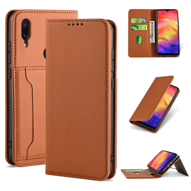 For Xiaomi Redmi Note 7 / 7 Pro / 7S Strong Magnetism Shockproof Horizontal Flip Liquid Feel Leather Case with Holder & Card Slots & Wallet