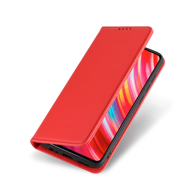 For Xiaomi Redmi Note 8 Pro Strong Magnetism Shockproof Horizontal Flip Liquid Feel Leather Case with Holder & Card Slots & Wallet
