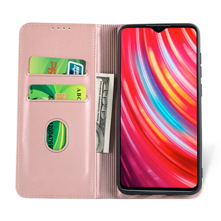 For Xiaomi Redmi Note 8 Pro Strong Magnetism Shockproof Horizontal Flip Liquid Feel Leather Case with Holder & Card Slots & Wallet
