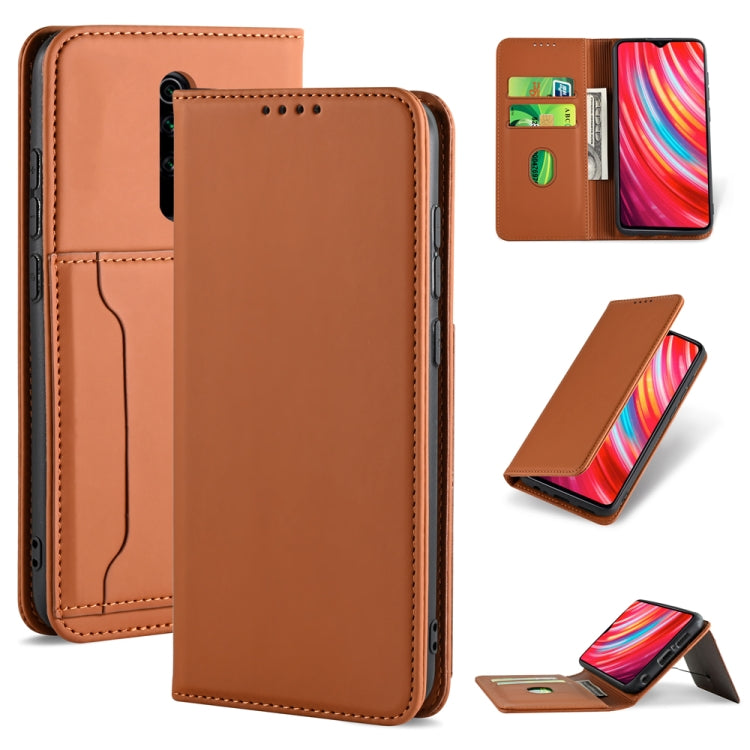 For Xiaomi Redmi Note 8 Pro Strong Magnetism Shockproof Horizontal Flip Liquid Feel Leather Case with Holder & Card Slots & Wallet