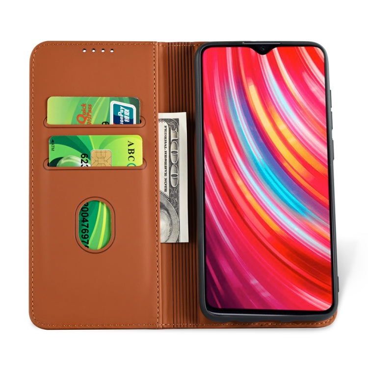 For Xiaomi Redmi Note 8 Pro Strong Magnetism Shockproof Horizontal Flip Liquid Feel Leather Case with Holder & Card Slots & Wallet