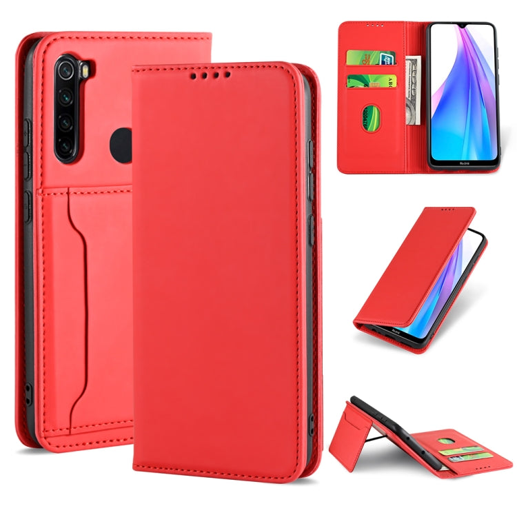 For Xiaomi Redmi Note 8T(India Version) Strong Magnetism Shockproof Horizontal Flip Liquid Feel Leather Case with Holder & Card Slots & Wallet