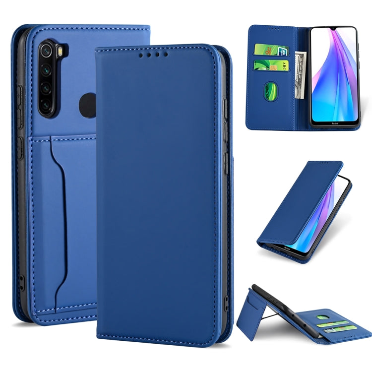 For Xiaomi Redmi Note 8T(India Version) Strong Magnetism Shockproof Horizontal Flip Liquid Feel Leather Case with Holder & Card Slots & Wallet