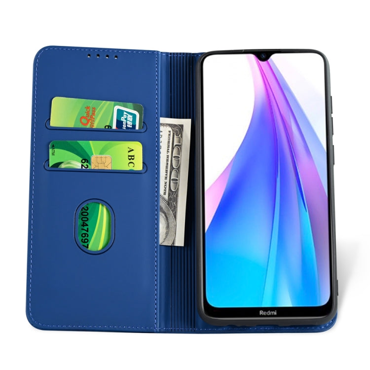 For Xiaomi Redmi Note 8T(India Version) Strong Magnetism Shockproof Horizontal Flip Liquid Feel Leather Case with Holder & Card Slots & Wallet