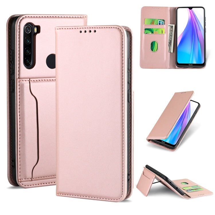 For Xiaomi Redmi Note 8T(India Version) Strong Magnetism Shockproof Horizontal Flip Liquid Feel Leather Case with Holder & Card Slots & Wallet