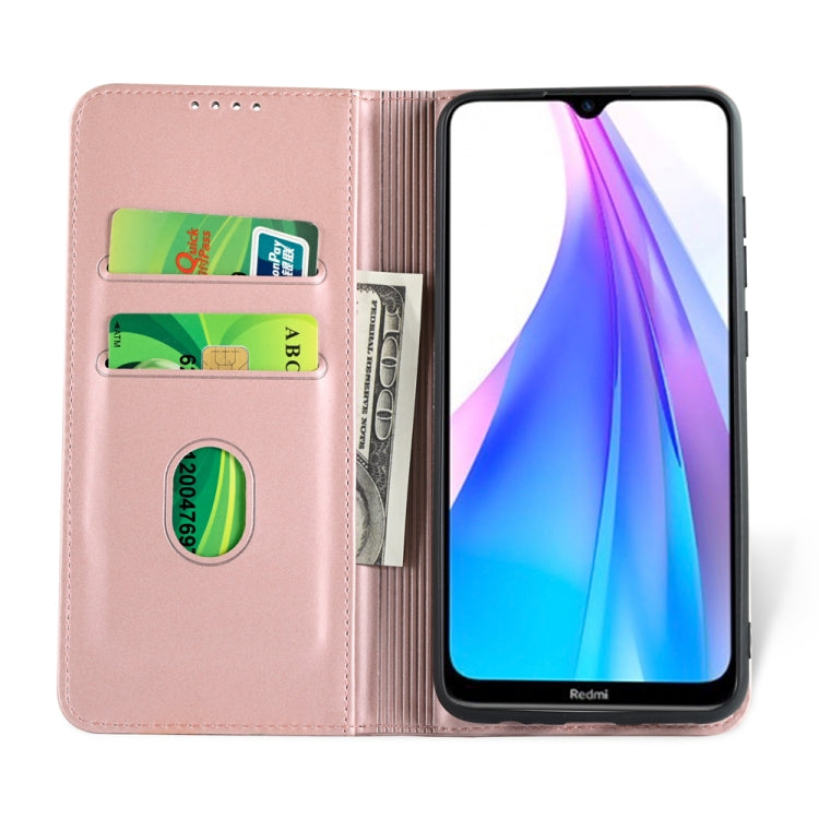 For Xiaomi Redmi Note 8T(India Version) Strong Magnetism Shockproof Horizontal Flip Liquid Feel Leather Case with Holder & Card Slots & Wallet
