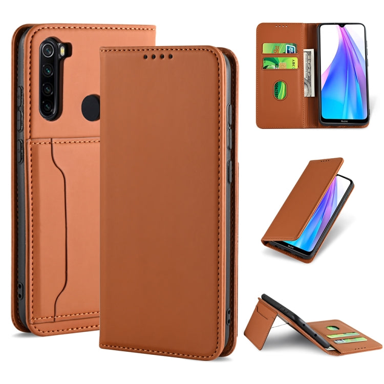 For Xiaomi Redmi Note 8T(India Version) Strong Magnetism Shockproof Horizontal Flip Liquid Feel Leather Case with Holder & Card Slots & Wallet