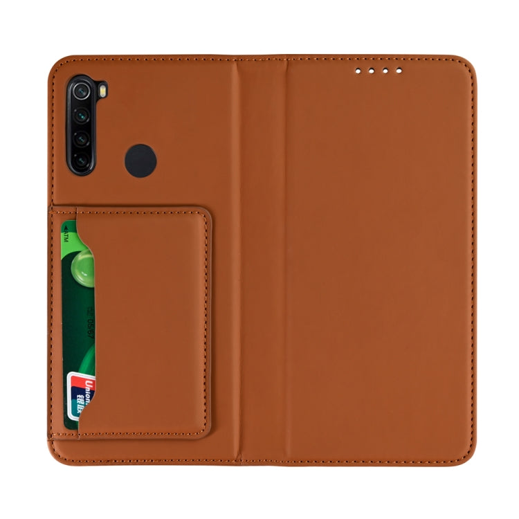 For Xiaomi Redmi Note 8T(India Version) Strong Magnetism Shockproof Horizontal Flip Liquid Feel Leather Case with Holder & Card Slots & Wallet