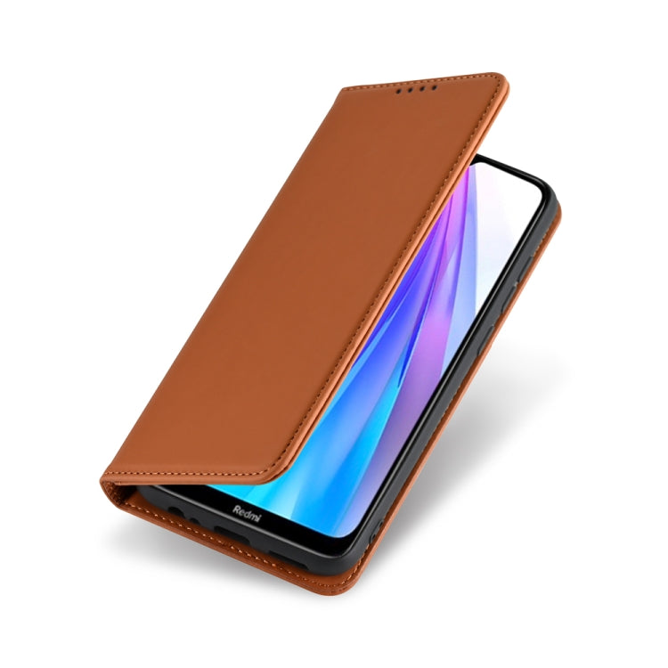 For Xiaomi Redmi Note 8T(India Version) Strong Magnetism Shockproof Horizontal Flip Liquid Feel Leather Case with Holder & Card Slots & Wallet