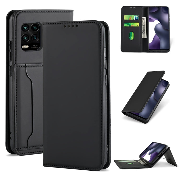 For Xiaomi Mi 10 Lite / 10 Youth 5G Strong Magnetism Shockproof Horizontal Flip Liquid Feel Leather Case with Holder & Card Slots & Wallet