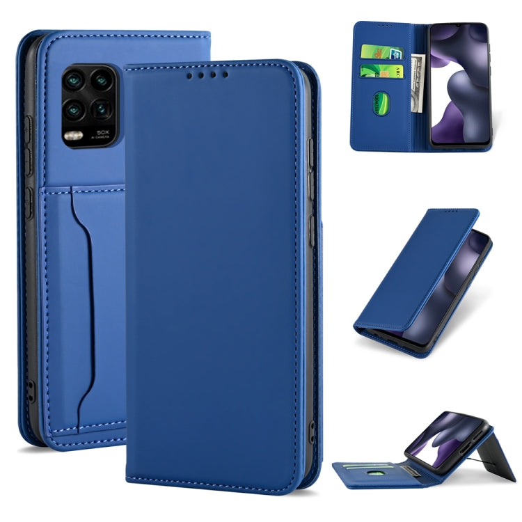 For Xiaomi Mi 10 Lite / 10 Youth 5G Strong Magnetism Shockproof Horizontal Flip Liquid Feel Leather Case with Holder & Card Slots & Wallet