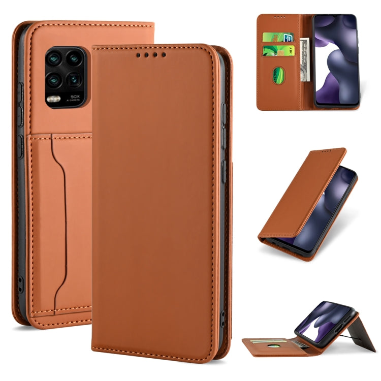 For Xiaomi Mi 10 Lite / 10 Youth 5G Strong Magnetism Shockproof Horizontal Flip Liquid Feel Leather Case with Holder & Card Slots & Wallet