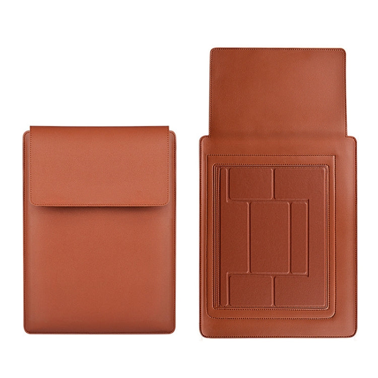 PU05 Sleeve Leather Case Carrying Bag with Small Storage Bag for 14.1 inch Laptop