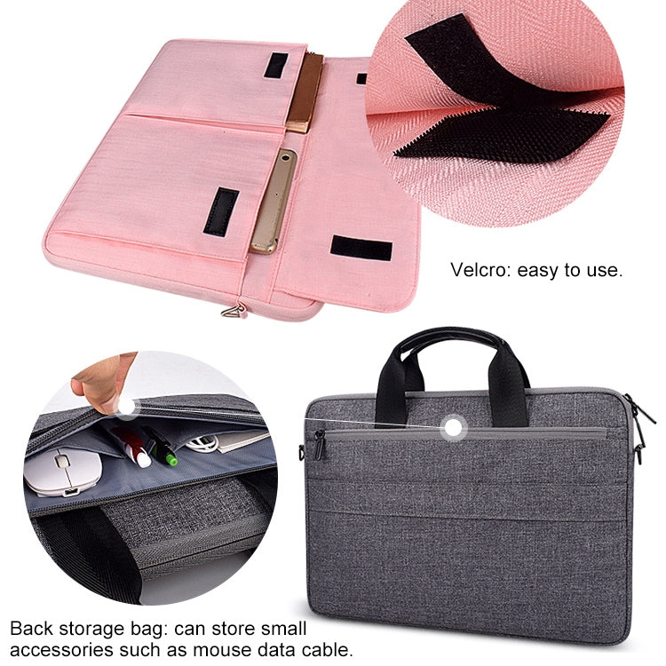 ST08 Handheld Briefcase Carrying Storage Bag without Shoulder Strap for 14.1 inch Laptop