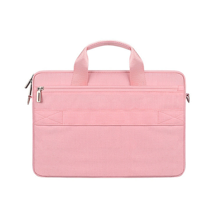 ST08 Handheld Briefcase Carrying Storage Bag without Shoulder Strap for 15.6 inch Laptop(Pink)