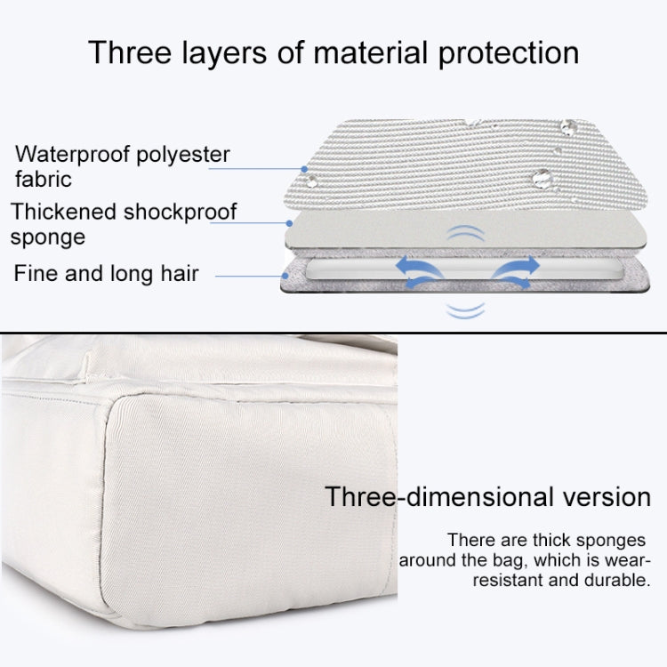 DJ09 Handheld Shoulder Briefcase Sleeve Carrying Storage Bag with Shoulder Strap for 13.3 inch Laptop