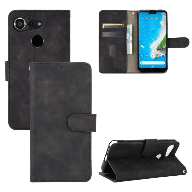 For Kyocera Android One S6 Solid Color Skin Feel Magnetic Buckle Horizontal Flip Calf Texture PU Leather Case with Holder & Card Slots & Wallet