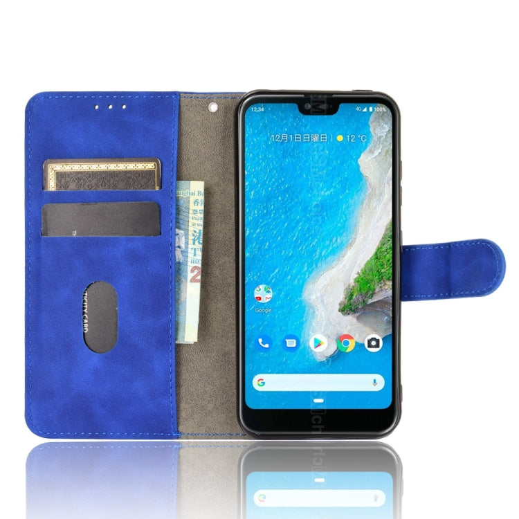 For Kyocera Android One S6 Solid Color Skin Feel Magnetic Buckle Horizontal Flip Calf Texture PU Leather Case with Holder & Card Slots & Wallet