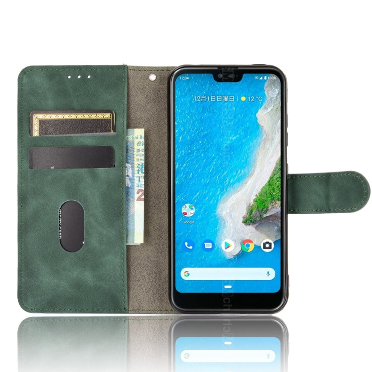 For Kyocera Android One S6 Solid Color Skin Feel Magnetic Buckle Horizontal Flip Calf Texture PU Leather Case with Holder & Card Slots & Wallet