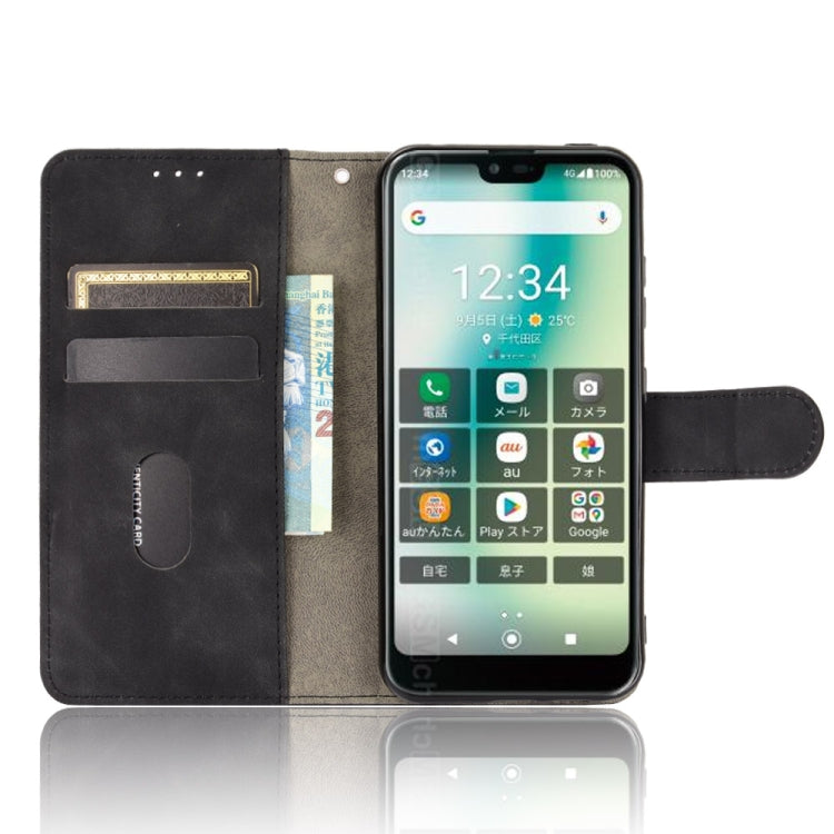 For Kyocera Gratina KYV48 Solid Color Skin Feel Magnetic Buckle Horizontal Flip Calf Texture PU Leather Case with Holder & Card Slots & Wallet